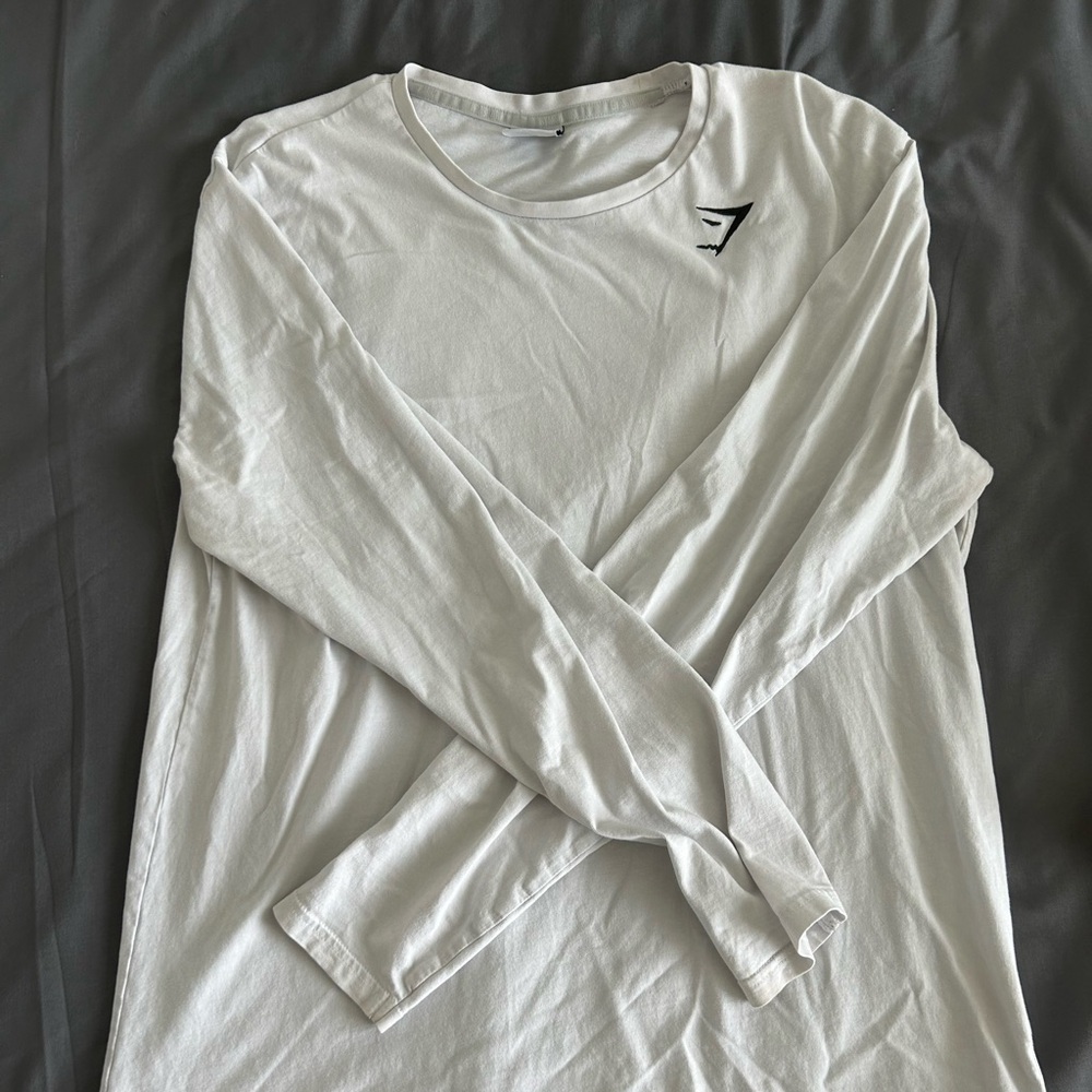 White Gymshark Long Sleeve Shirt